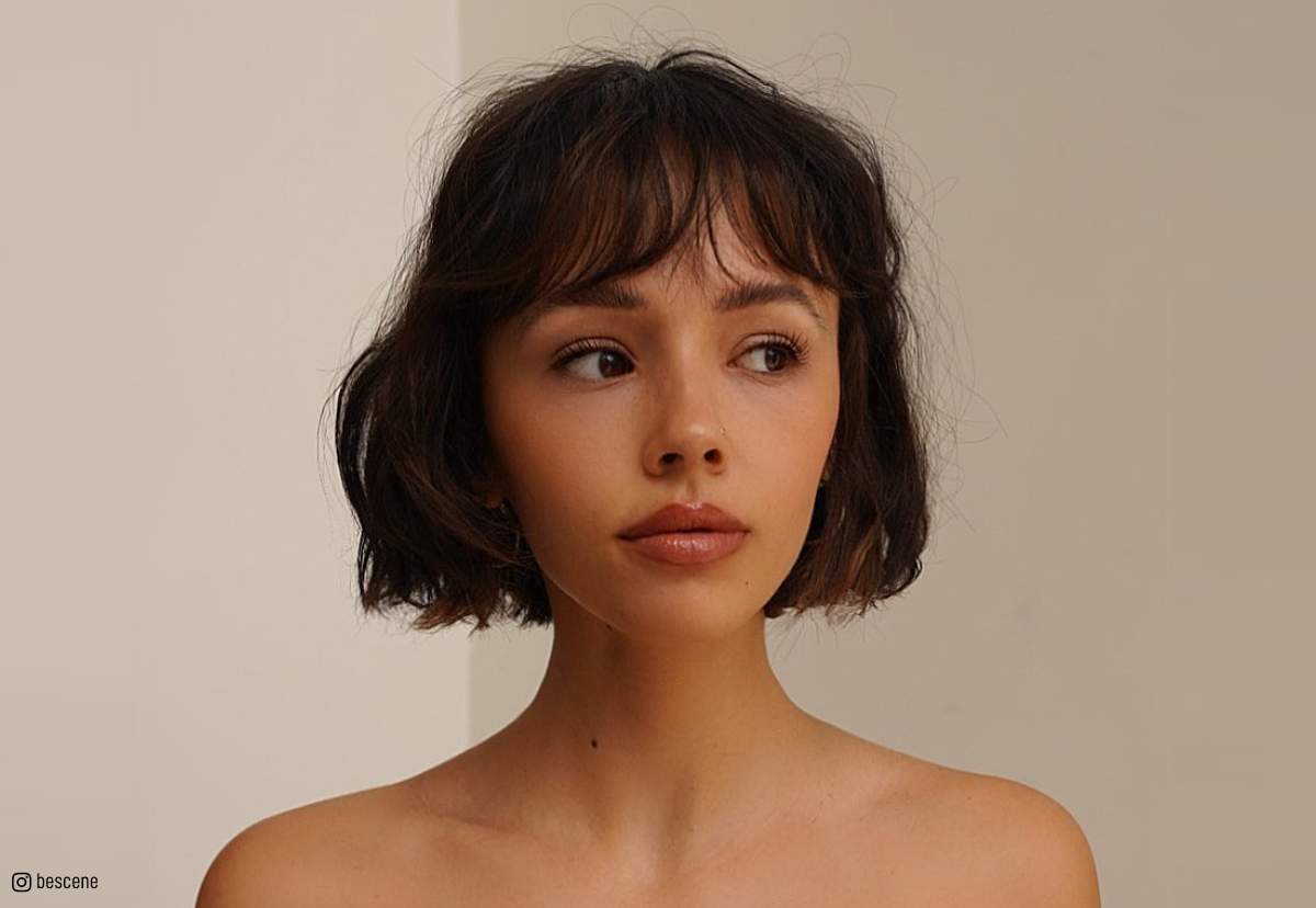 A female model with short hair